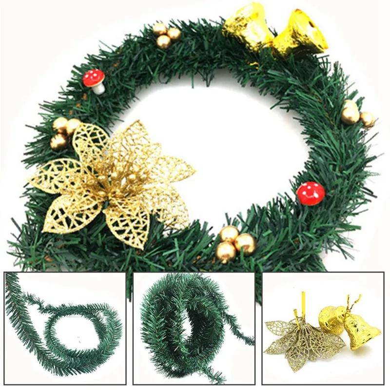 Рождественский Декор Рождественский подарок венок ручной работы ГИРЛЯНДА Decoracion Merry Christmas Happy новогодний орнамент