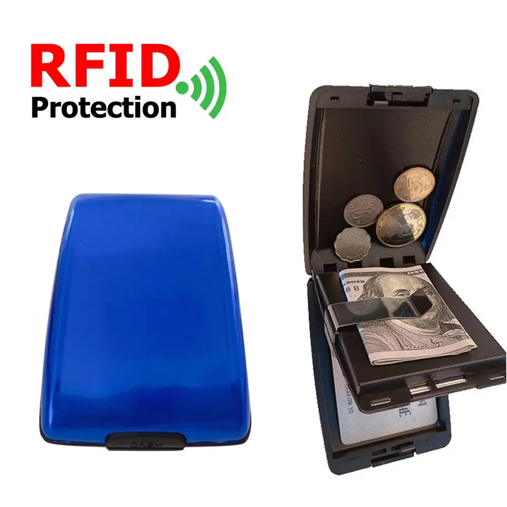 Tanie Portfel RFID kredytowy pojemnik na kartę bankową torebka mężczyźni ze