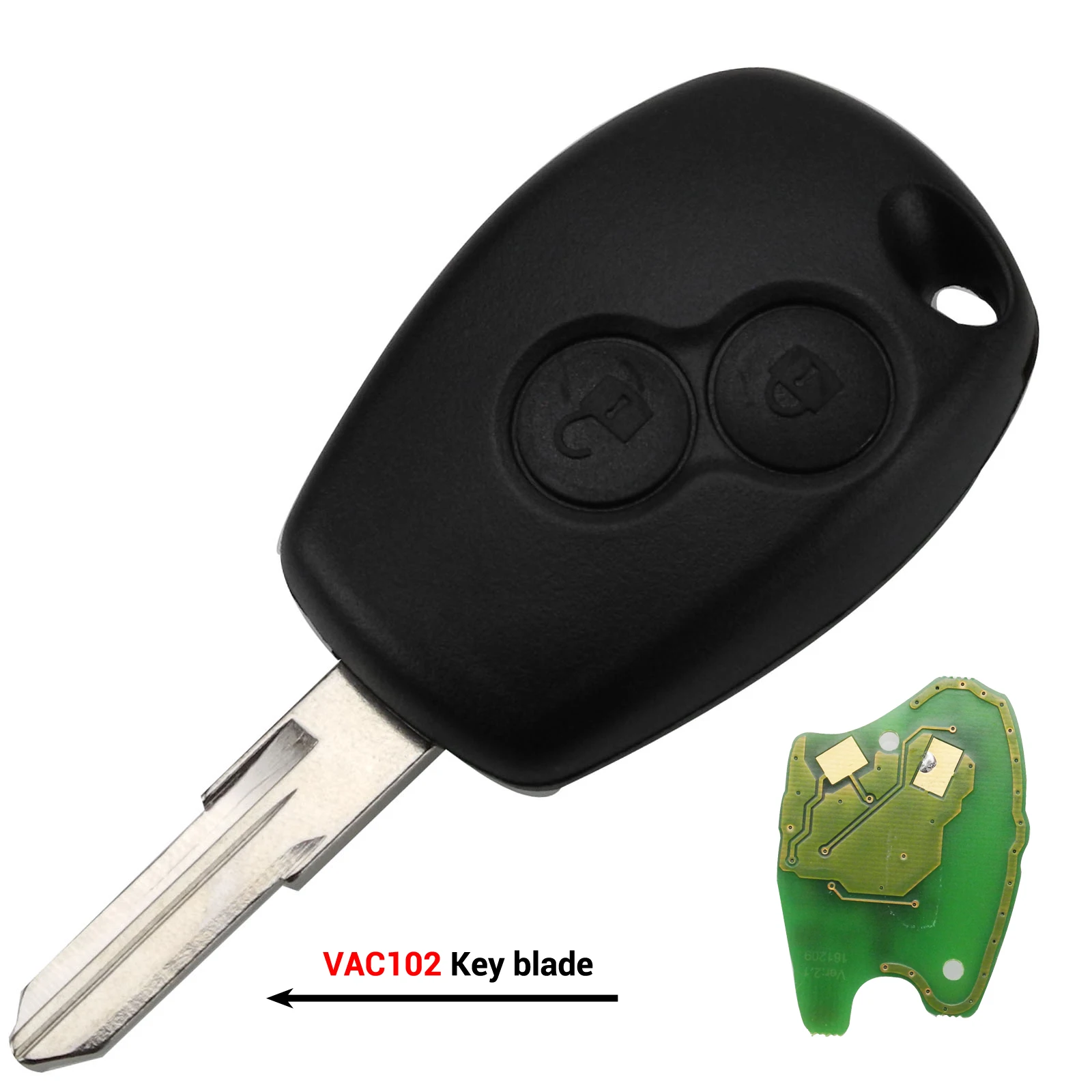 VAC102 Blade Jingyuqin дистанционный ключ для автомобиля PCF7947 PCF7947 чип 433 МГц для Renault Duster Modus Clio 3 Twingo DACIA Logan Sandero Kangoo 2 кнопки - Количество кнопок: VAC102 Blade