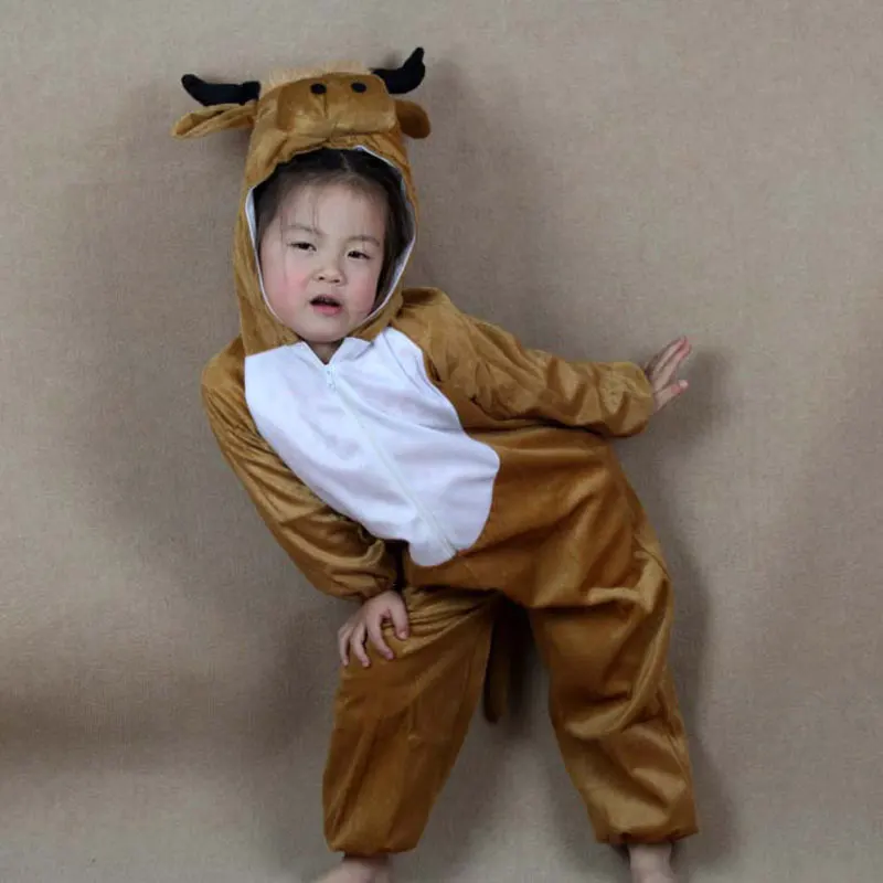 Umorden Cartoon Animal Yellow Cow Cattle Costume Performance Clothes Suit Children's Day Halloween Costumes for Children Kids Umorden Cartoon Animal Yellow Cow Cattle Costume Performance Clothes Suit Children's Day Halloween Costumes for Children Kids