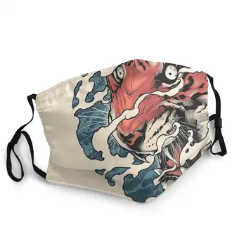 

Tora Japanese Tiger Tattoo Mouth Face Mask Printed Samurai Oni Hannya Demon Japanese Protection Cover Respirator