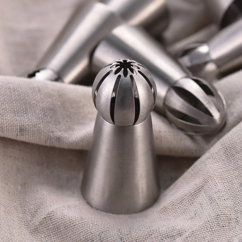 Russian Ball Nozzle 1pc Stainless Steel Bakery Accessories Cake Decorating Nozzle Tips Cake Decoration Sugercraft Pastry