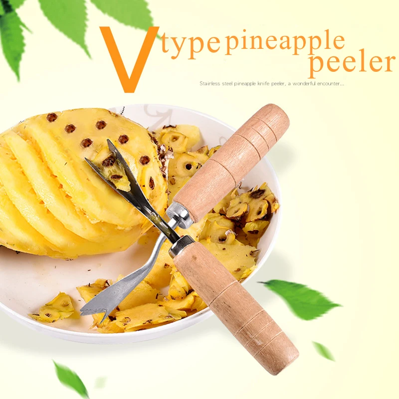 

Stainless Steel Kitchen Accessories Commercial V Type Pineapple Peeler Knife Kitchen Gadgets Fruit Knife Cutter Accessories