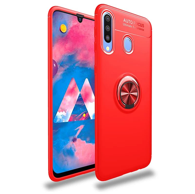 Coque для чехол samsung Galaxy M30 A40S A30S A50S A10S A20S A10 A20 A30 A40 A50 A70 чехол мягкий силиконовый корпус палец с кольцом-подставкой - Цвет: Красный