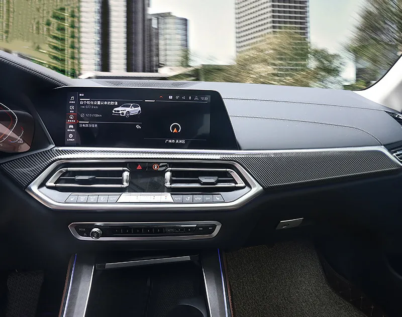 Автомобильный Стайлинг из углеродного волокна цветной щиток приборной панели украшения крышки наклейки отделка для BMW X5 G05 аксессуары для интерьера
