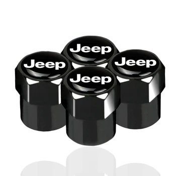 

4PCS Car Wheel Tire Valve Caps Dust Cover for Jeep Ranegade Patriot Wrangler Grand Cherokee Copass Trail Hawk Rubicon Accessorie