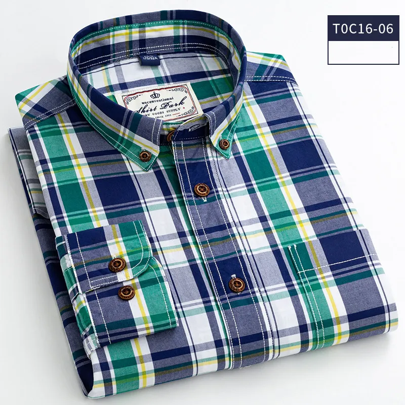 Men Shirt Cotton Long Sleeve Casual Business Plaid Fashion DA451