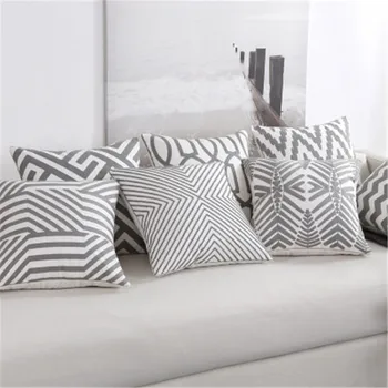 

Elegant Gray Pattern Cushion Cover For Sofa Office Chair Car Seat Covers Decorative Pillowcase Cover Nordic Decoration Home