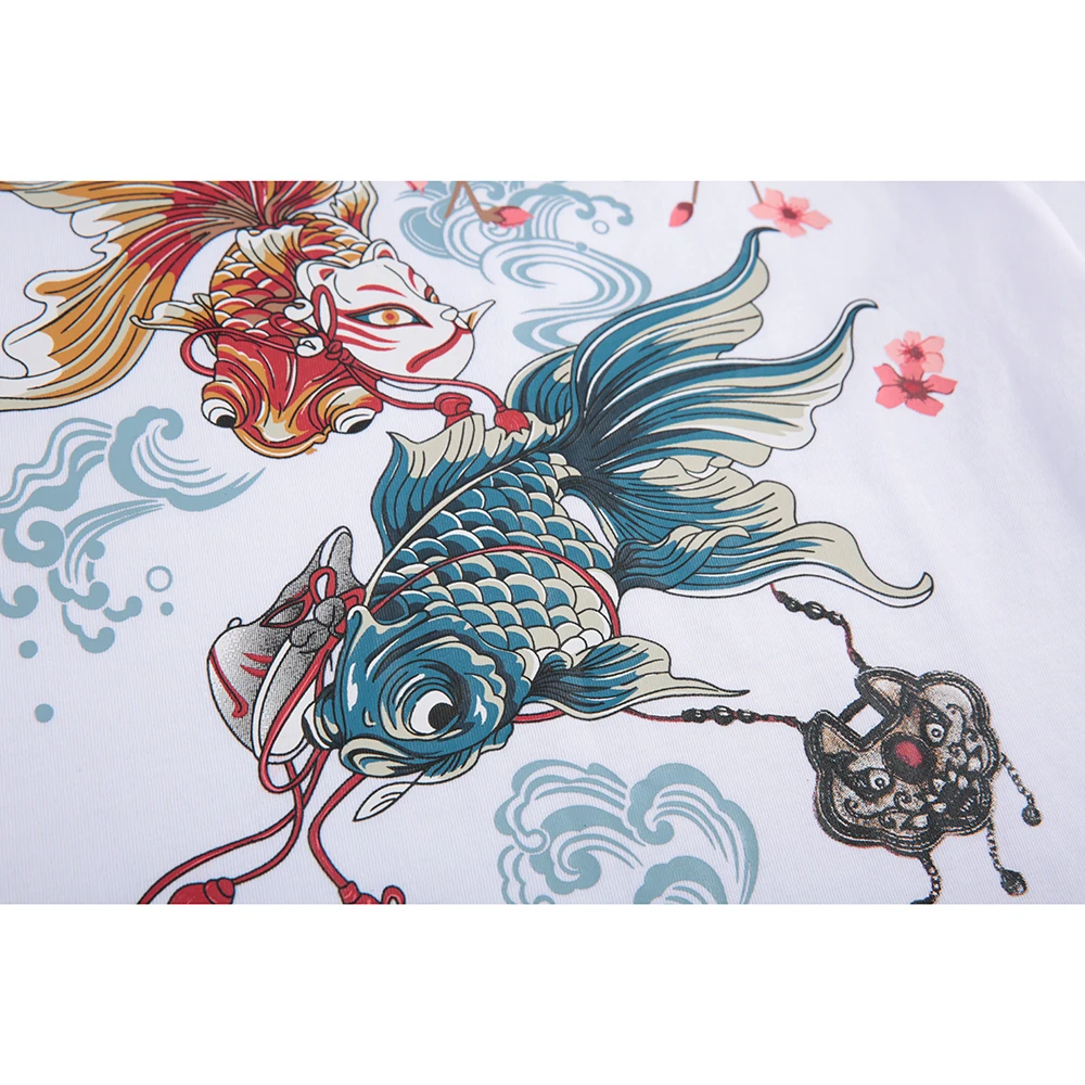 Мужская парчовая футболка в китайском стиле Повседневная с коротким рукавом и