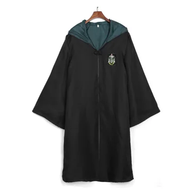Халат накидка плащ с галстуком шарф палочка Поттер очки Ravenclaw Gryffindor Hufflepuff костюм Слизерин для взрослых Поттер новая одежда - Цвет: Slytherin