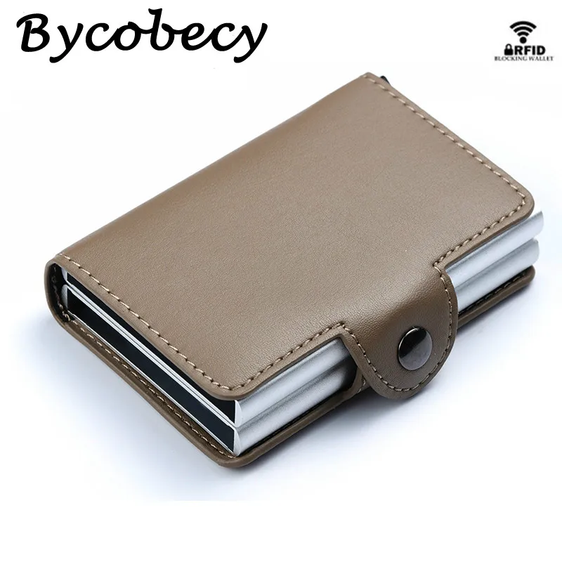 Купить Bycobecy высокое качество Умный кошелек из искусственной кожи алюминиевые двойные | Мужские кошельки (4000333928317)