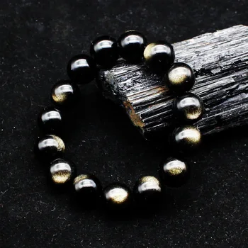 

Easy Edge Crystal Gravel Natural Black Yao Stone Bracelet Ma'am Jin Yaoshi Hand String Male Crystal Ornaments Gift Energy