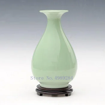 

CERAMIC VASE HANDMADE BEAN CELADON JADE POT DECOR MODERN LIVING ROOM PORCELAIN HOME ACCESSORIES HIGH QUALITY CERAMIC VASES DECOR