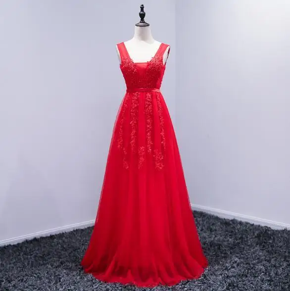 Robe De Soiree красное вино кружево Бисероплетение длинное вечернее платье с открытой спиной для невесты с v-образным вырезом без рукавов прозрачное банкетное сексуальное платье - Цвет: Золотой