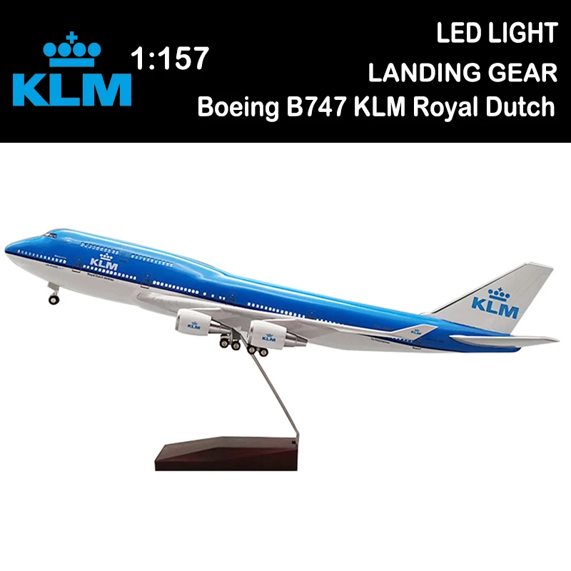 Модель самолета 1/157 47 см модель Боинг 747 B747 KLM Royal Netherlands Airlines коллекция литая с
