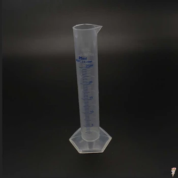 

25ml Plastic Graduated Laboratory Lab Test Measuring Cylinder Container Tube