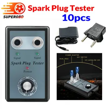 

10pcs Dual Hole Car Spark Plug Tester Detector for 12V Gasoline Ignition Plug Analyzer Diagnostic Tool with EU Plug By DHL