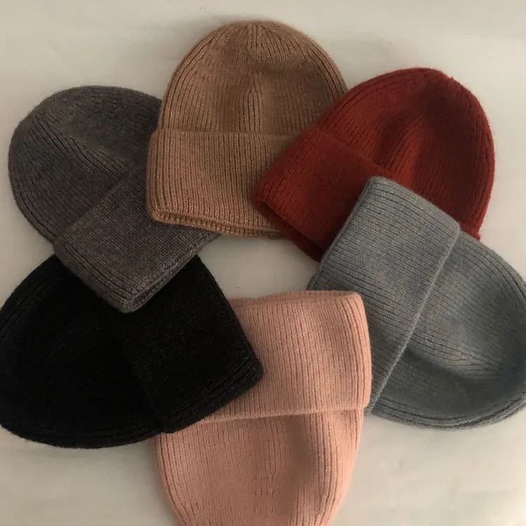 

Casual New Winter Hat Solid Wool Warm Beanies Hats For Women Spring Hip-hop Caps Knitted hat Skullies Beanies Hats For Men Women