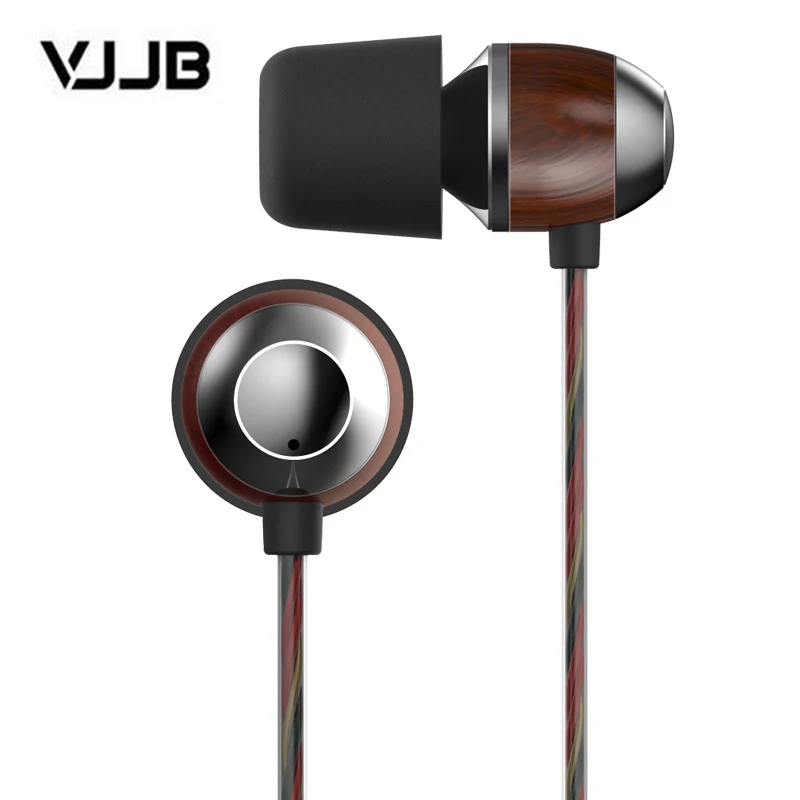 Наушники вкладыши VJJB K4 K4S с деревянными басами наушники из черного дерева