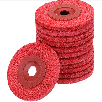 

12pcs 4 Inch Red Rough Hemp Rope Abrasive Flap Disc Industury Hand Tools Polishing Wheel for Wood Metal Corner Polish 100x16mm