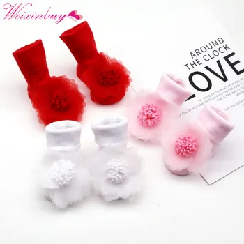 

Baby Socks Girl Toddler Newborn Bow Infant Anti Slip Glue Birthday Princess Sock 0-1T03