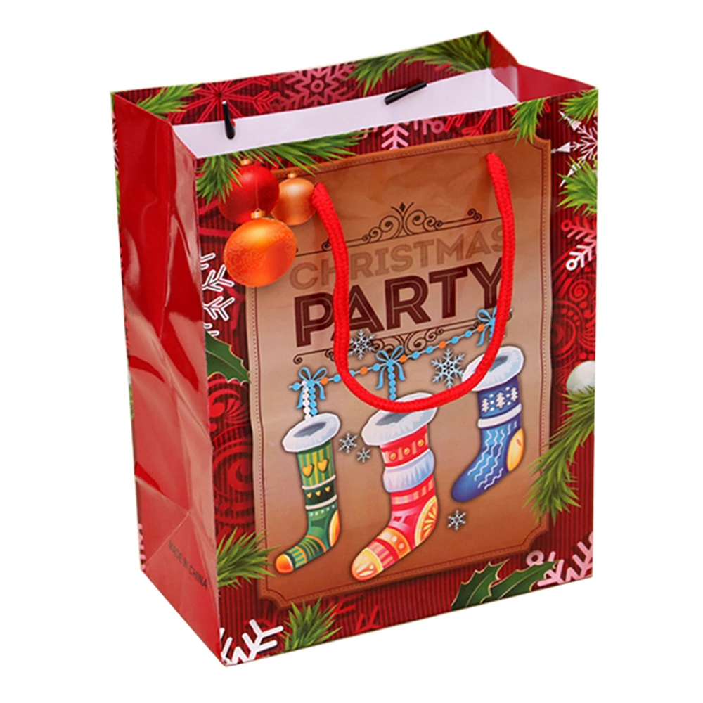 6 шт. рождественские подарочные сумки Санта-Клауса, крафт-бумажный мешок, Детская Подарочная коробка, рождественские украшения для дома, год - Цвет: A7