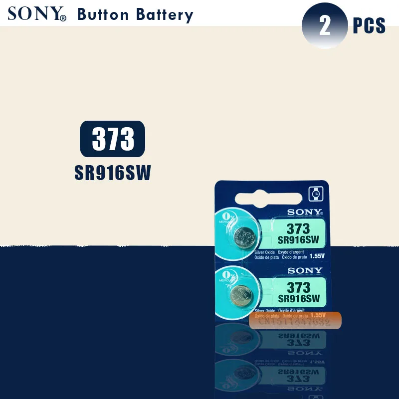 

2pcs Sony 100% Original 373 SR916SW 916 SR916 Watch Battery SR916SW 373 Button Coin Cell MADE IN JAPAN