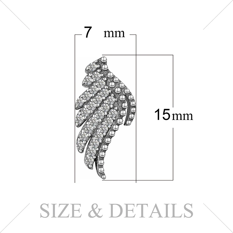 Ювелирные серьги-гвоздики с крыльями ангела, 925 пробы серебряные серьги для женщин и девочек, корейские серьги, модные ювелирные изделия