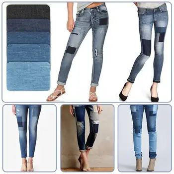 

20 PCS Denim Patches DIY Iron On Denim Elbow Patches Repair Pants For Jean Clothing And Jean Pants Apparel Sewing Fabric