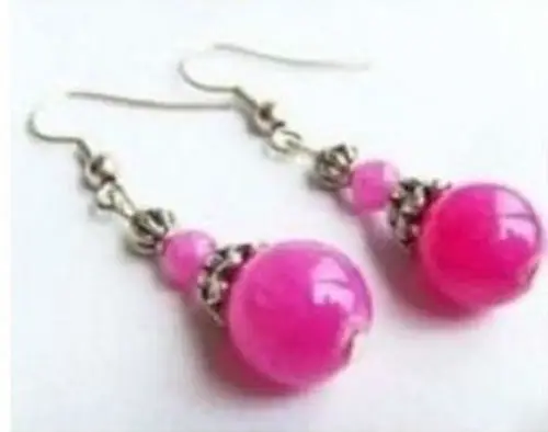 +++ Fashion Tibetan silver Natural pink jade Dangle Earrings 18K GP style Fine jewe Noble FREE SHIPPING | Украшения и аксессуары