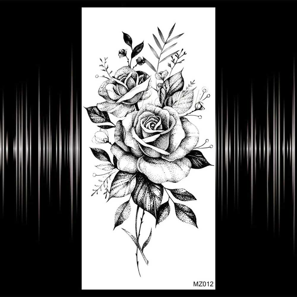 Сексуальная Женская временная татуировка Реалистичная Роза тату Цветок на руку стикер водонепроницаемый Bloosom хна для боди Арта поддельные татуировки Макияж наклейки - Цвет: BMZ012