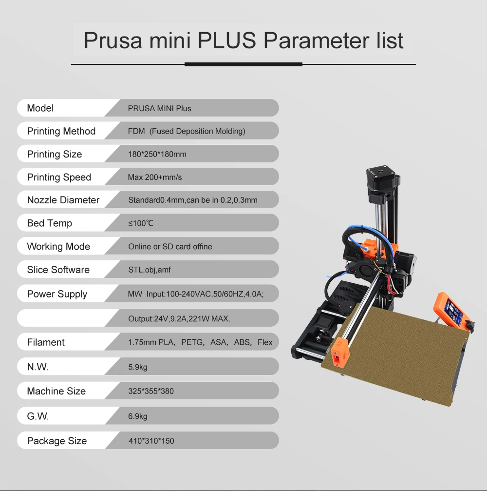 Upgdate Clone prusa Mini plus 3d Printer DIY Full kit The Prusa Mini Kit Does Not Include Printed Parts 3d printer designs