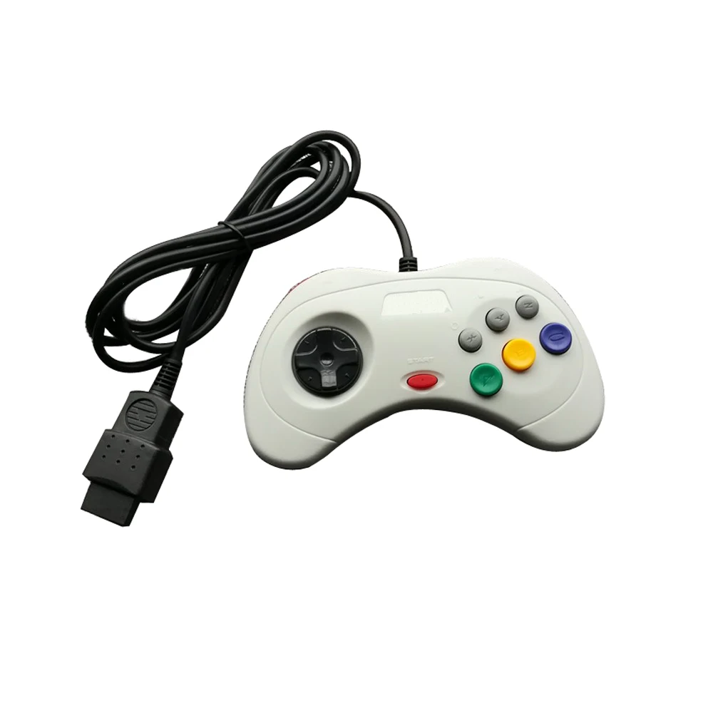 Проводной геймпад 6 кнопок для интерфейса SS контроллера Sega Saturn черный белый