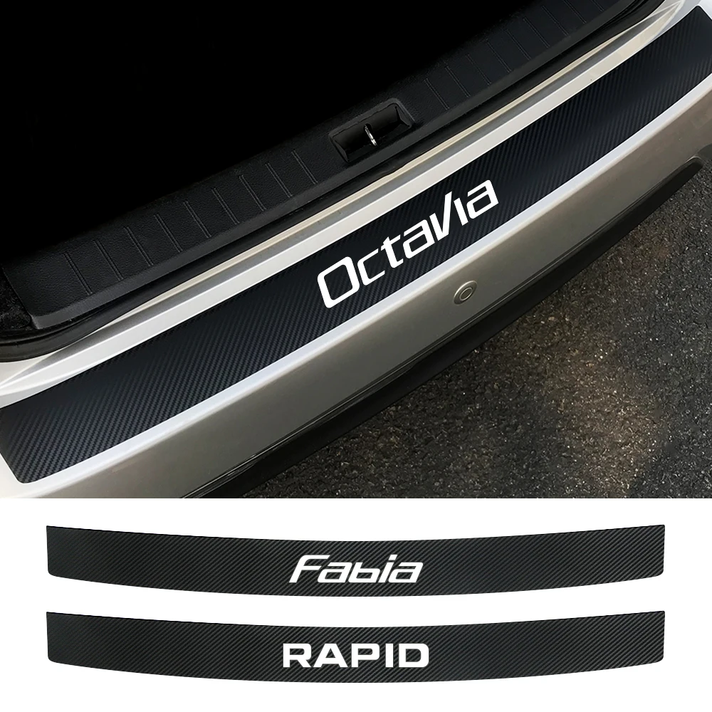 Наклейки на задний бампер автомобиля для Skoda Octavia 2 A7 A5 Fabia 3 Rapid Superb Kodiaq Scala Karoq Kamiq