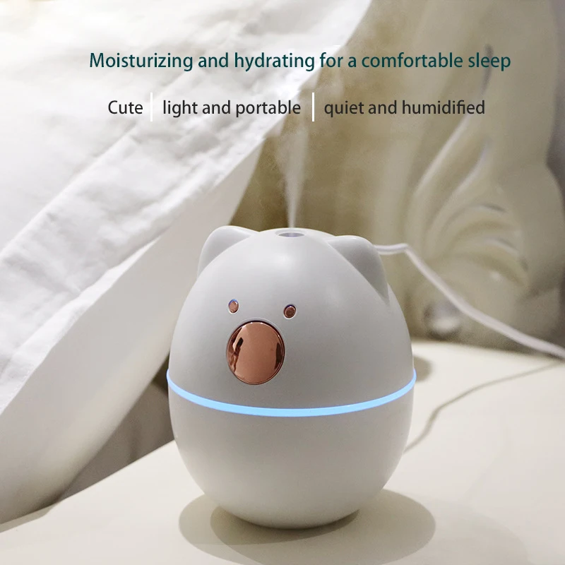 

ELOOLE 220 ML Lovely Bear USB Portable Air Humidifier Aroma Essential Oil Diffuser Air Purification Moisturizing For Car Home