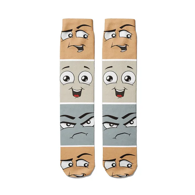 Sell Well Funny Expression Printed Women Socks Fashion Cute Cotton Long Socks Harajuku Christmas Warm Middle Tube Socks Female Style15