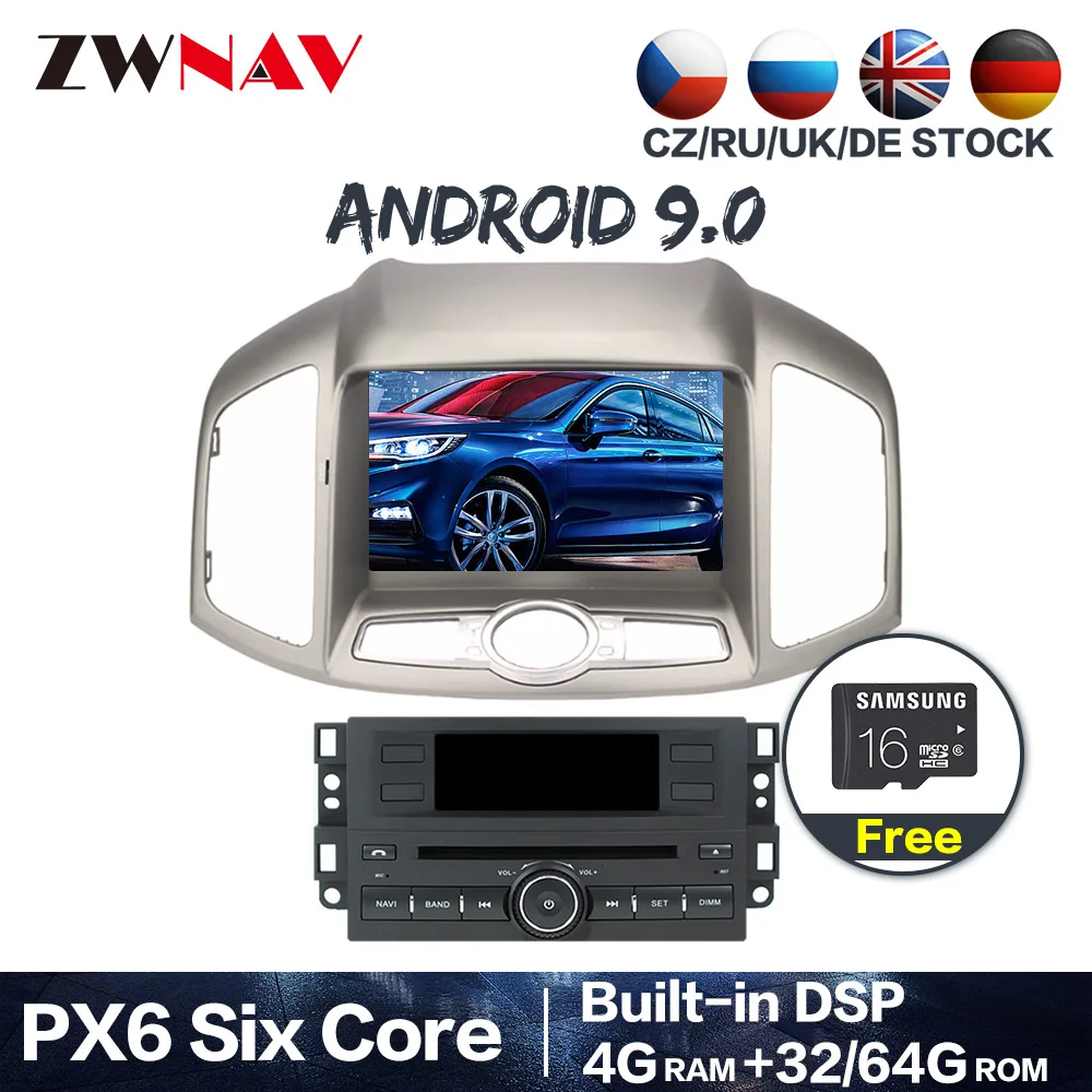  PX6 4G+64G Android 9.0 Car DVD Stereo For Chevrolet Captiva Epica 2012 2013 2014 2015 Auto Radio GP