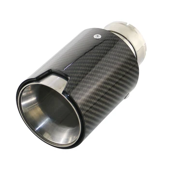 

JZZ Universal high quality engraved M straight exhaust tips carbon fiber exhaust pipe 79mm/89mm/102mm outlet