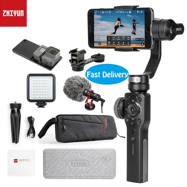 Option 9 ZHIYUN Smooth 4 Смартфон ручной 3 оси gimbal стабилизатор селфи стедикам для телефона Экшн камеры Sumsung Gopro4 SJCAM - Цвет: Option 9