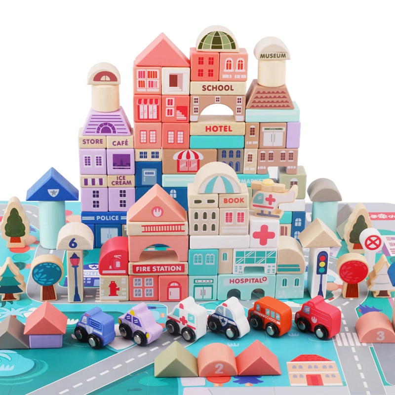 city wooden blocks