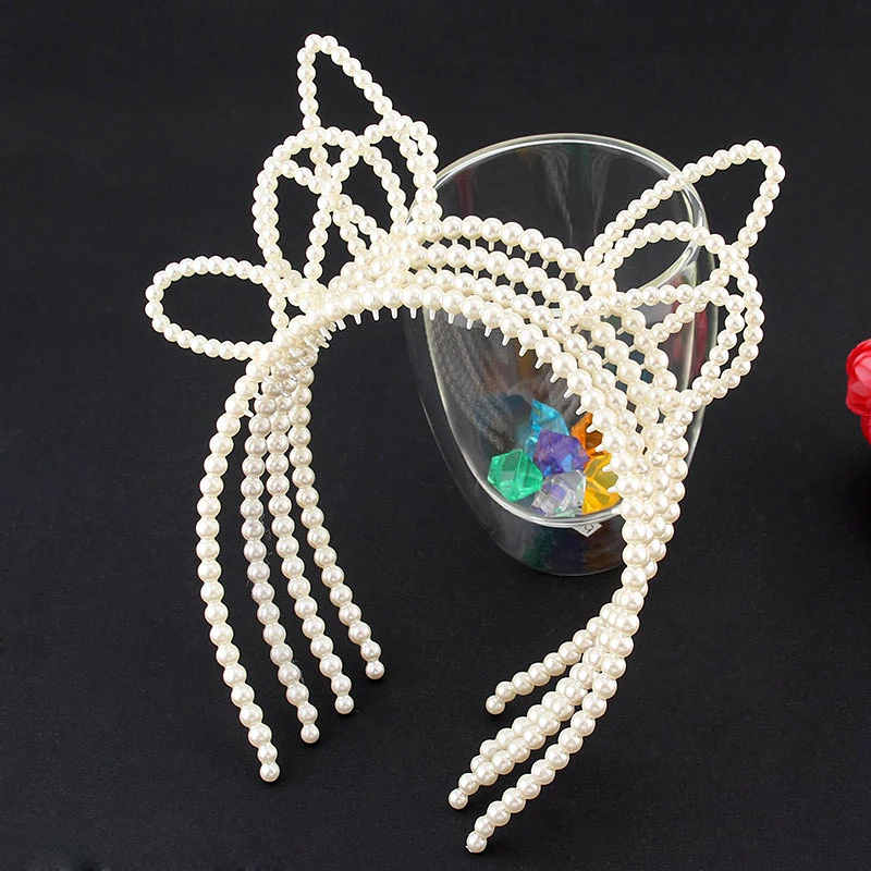 Mix pearl hairband 12 шт./лот, ободок для волос с единорогом для женщин и девочек, пластиковый обруч для волос с зубцами, кошачьи ушки, ободок, ободок, карамельный, золотой, серебряный, аксессуары для волос - Цвет: Mix pearl hairband