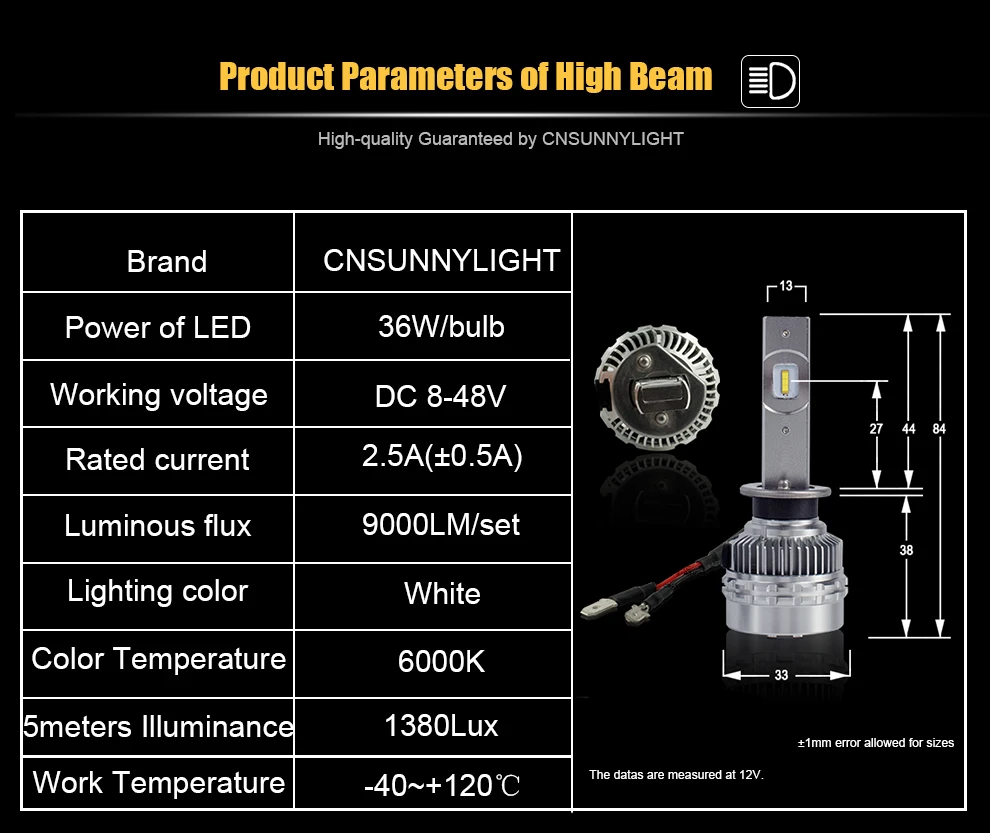 6000K High Beam-2PCS CNSUNNY светильник H7 H1 светодиодный автомобильный головной светильник лампы для PEUGEOT 308 CC(4B_)(от 2009,04) Foglamp H8 3000K 6000K 8000K автомобильный светильник - Испускаемый цвет: 6000K High Beam-2PCS