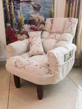 

Lazy sofa single fabric casual tatami TV computer chair lunch break pregnant women nursing chair old Bay window