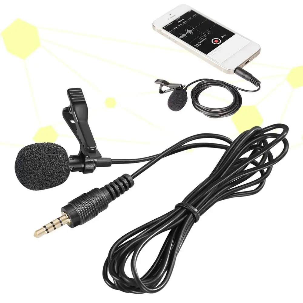 

Mini Lavalier Mic Tie Clip Microphones Smart Phone Recording PC Clip-on Lapel Support Speaking Singing Speech High Sensitivity