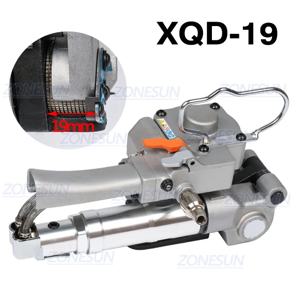 ZONESUN оптом и в розницу+ Пневматический ПЭТ/пластик/ПП обвязочный инструмент XQD-19PET обвязочная машина для 12-19 мм(натяжение> = 3000N - Цвет: XQD19
