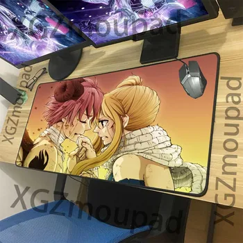 

XGZ Crying Girl Fire Dragon Custom Large Computer Desk Mat Black Lock Edge Fairy Tail Mouse Pad Non-slip for Csgo Dota Gamer Xxl