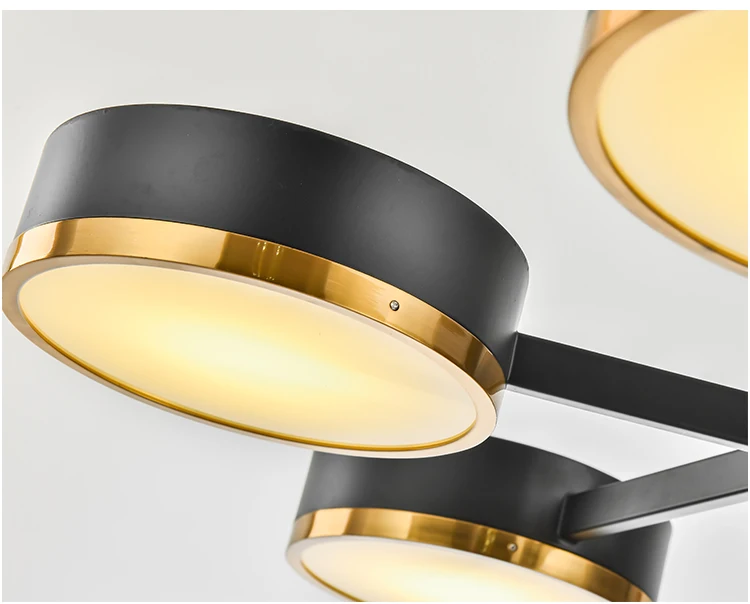 Светодиодный Люстра с лампами металлическая трубка Современная черная Золотая Труба Подвесная лампа светодиодный для гостиная столовая люстра освещение