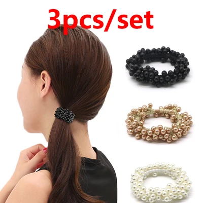 3pcs Style 9 Женские резинки тиара бант из атласной ленты Эластичная резинка для волос Веревка резинки конский хвост держатель резинка для девочек аксессуары для волос - Цвет: 3pcs Style 9