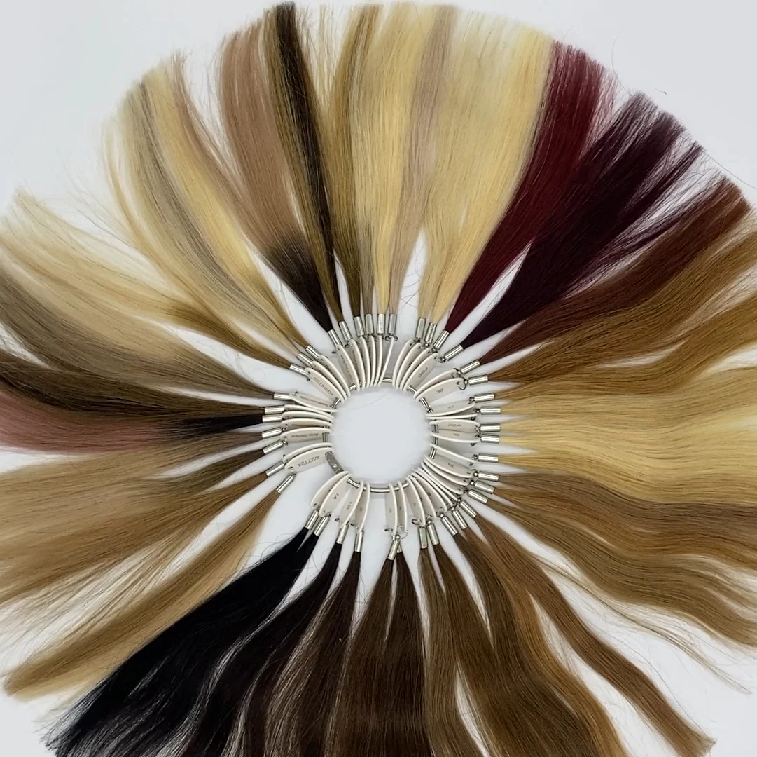 Kayla Color Ring For Hair Extensions Salon Matching 100% Real Human Hair Color Swatches