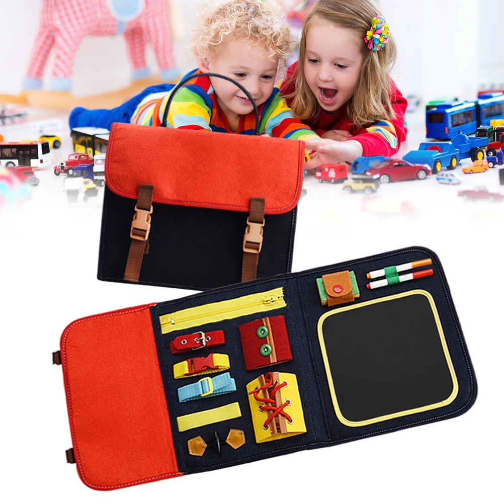 Portable Felt Busy Board Preschool Learning Toys Sensory Activity with Adjustable Shoulder Strap Educational for kid | Игрушки и хобби